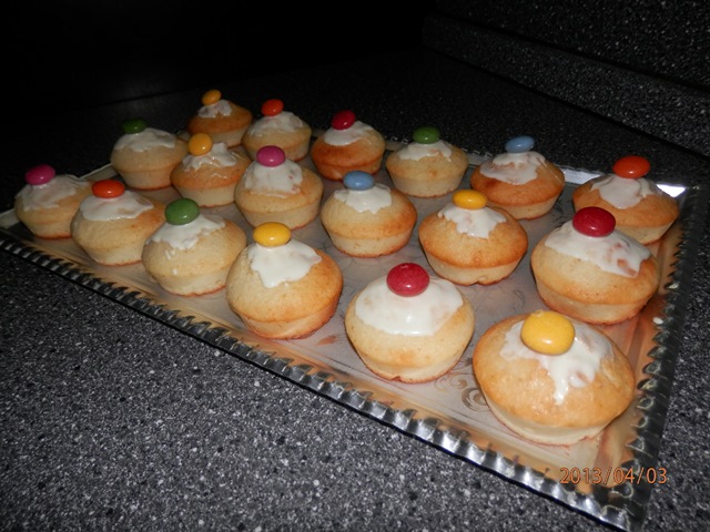 puntíkaté kokosové muffiny